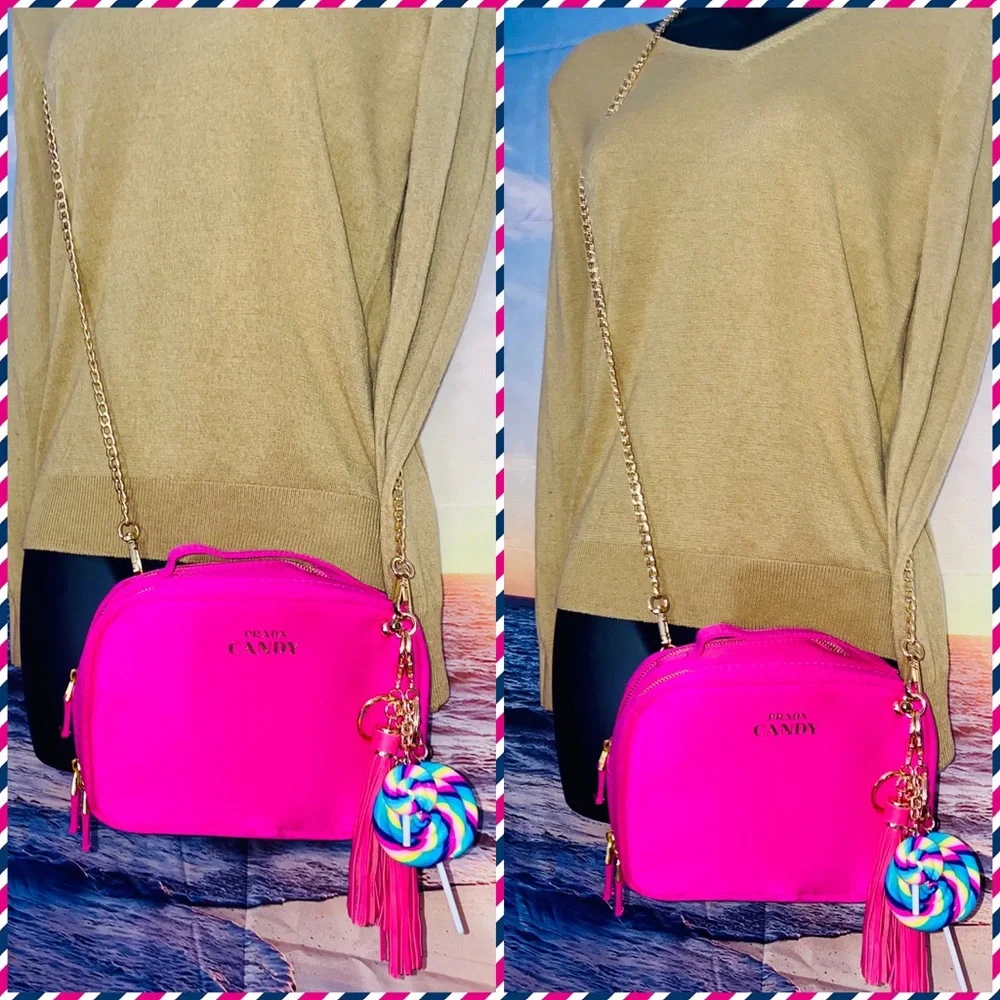 Authentic Prada Candy 🍭Cosmetic Case - Turned Into Crossbody Bag - Picture 11 of 13